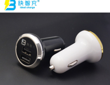 跨境热销车载充电器 车充 双usb 汽车usb充电车充可定制logo