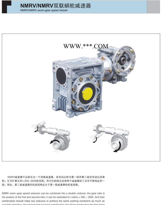 产品名称： 双联蜗轮减速器NMRV025/130-063/130