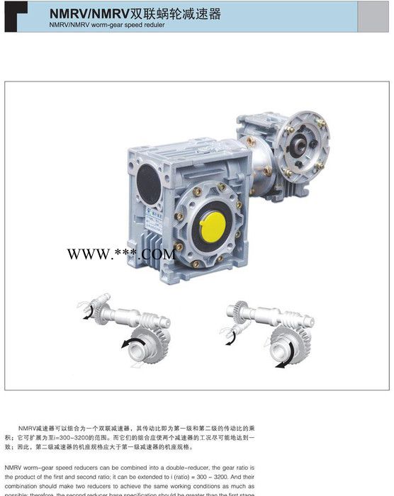 产品名称： 双联蜗轮减速器NMRV025/130-063/1