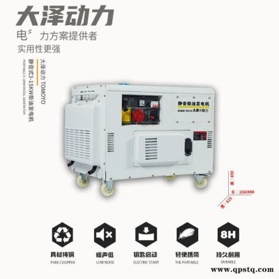 车载微型大泽动力8KW静音柴油发电机TO9800ET-J单相220V 三相380V